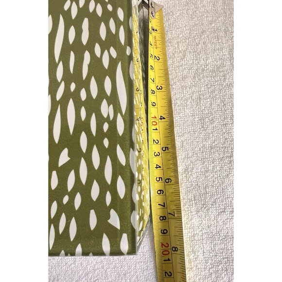 High Gloss Lucite Acrylic Green White Accessory Box Watercolor Spotted 9.75"L - Picture 14 of 16